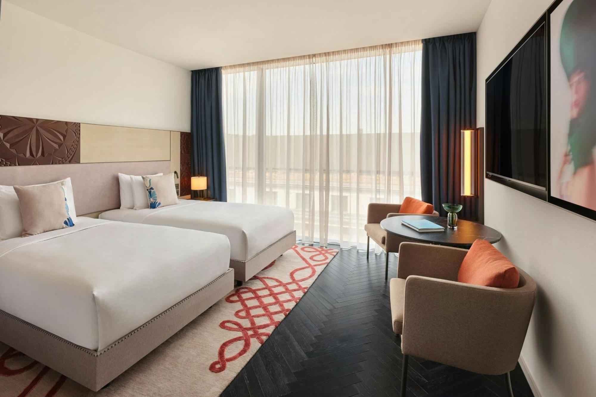 Contemporary Twin Room Two Twin Beds Street View